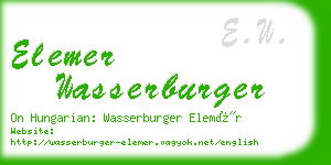 elemer wasserburger business card